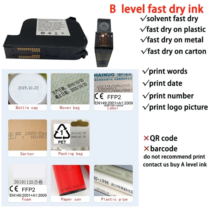 Imagem -05 - Cartucho de Tinta de Secagem Rápida para Impressoras Inkjet Recarga de Tinta Preta Não Criptografado Mão Zk2588 Altura de 127 mm