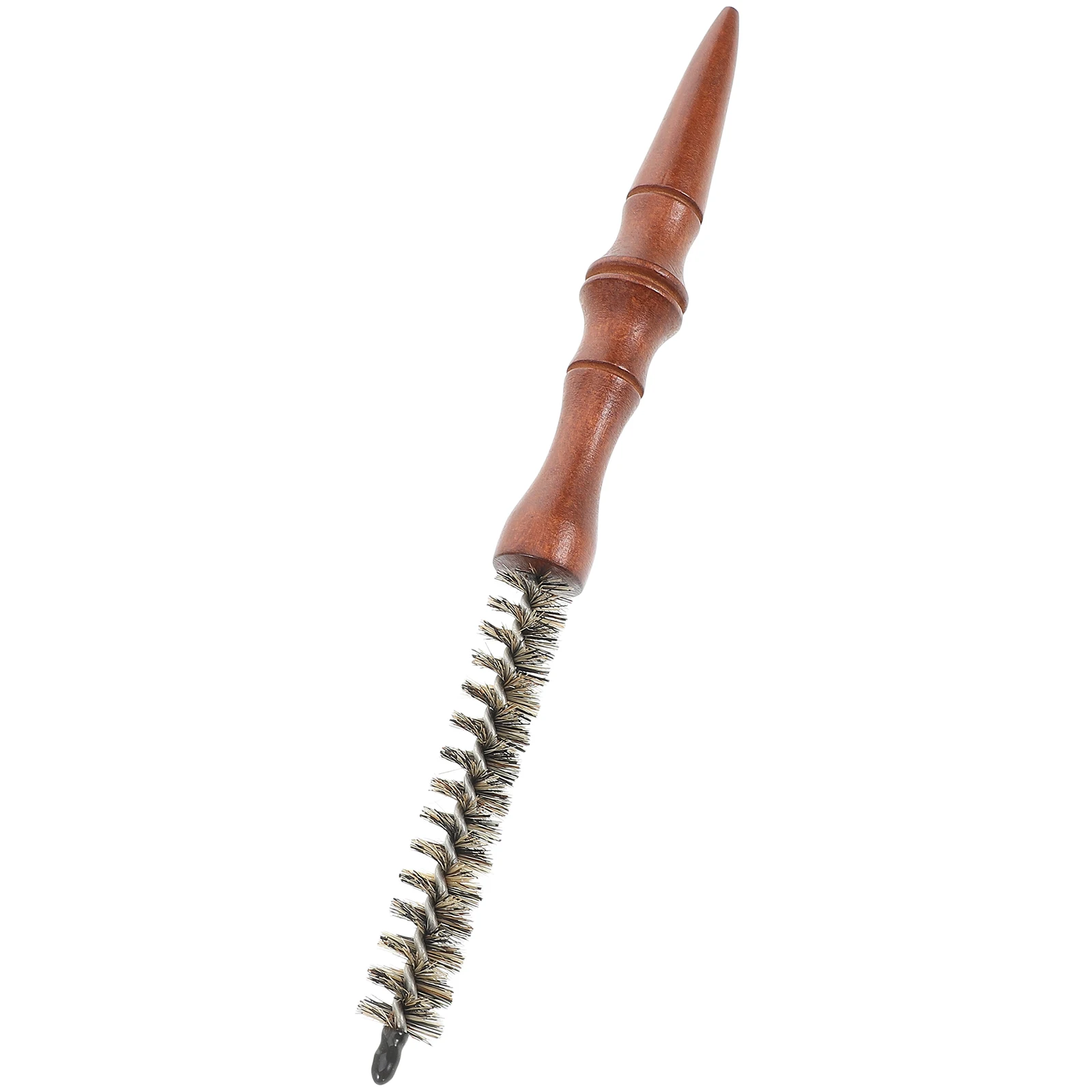 

Bristle Hair Brush Heat Resist Wooden Round Smooth Professional Stylist Use Portable Durability Reduced Breakage Risk