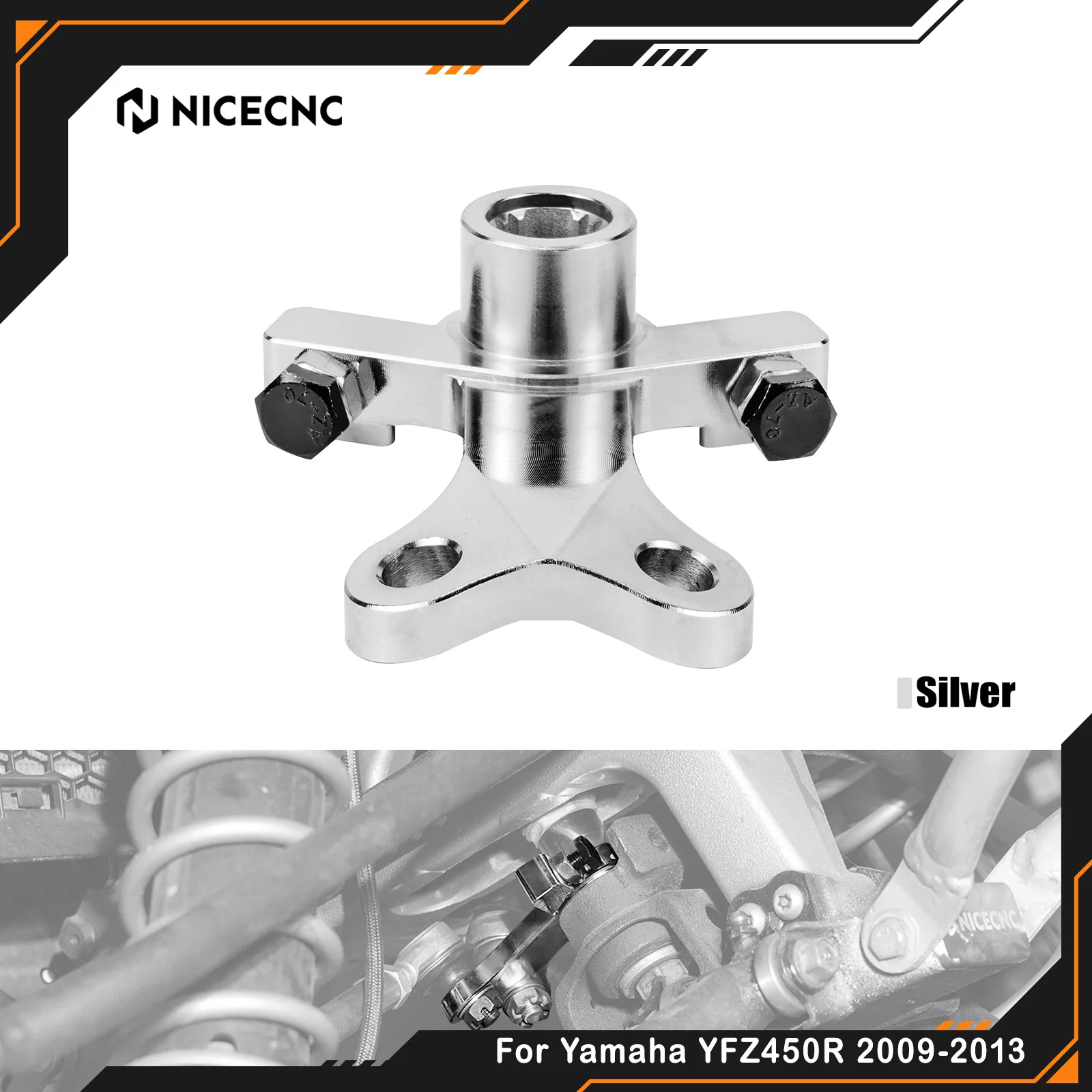 NICECNC Steering Stem Pitman Arm For Yamaha YFZ450R 2009-2013 YFZ450X 2010-2011 Alloy Replaces 18P-23816-00-00 ATV Accessories