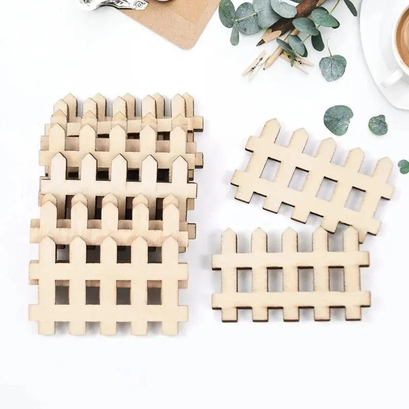 diy craft wooden fence decor fence-shaped scrapbook paper art cutting ornaments suitable for handmade projects