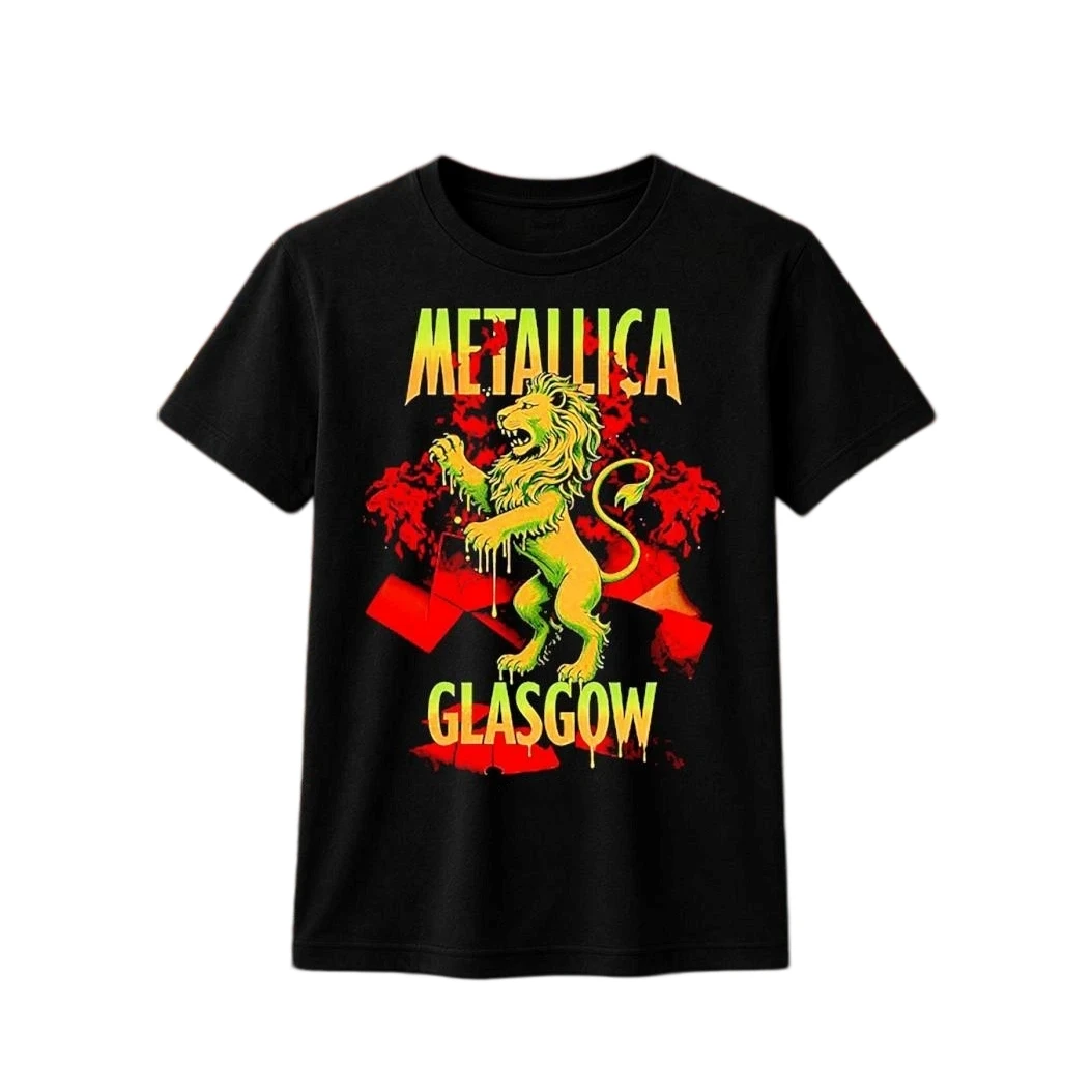 Metallica Band M72 Tour Glasgow 2026 Printed Summer T-shirt 100%Cotton Men's Women's Popular Fashion Oversized Casual Y2k Tshirt