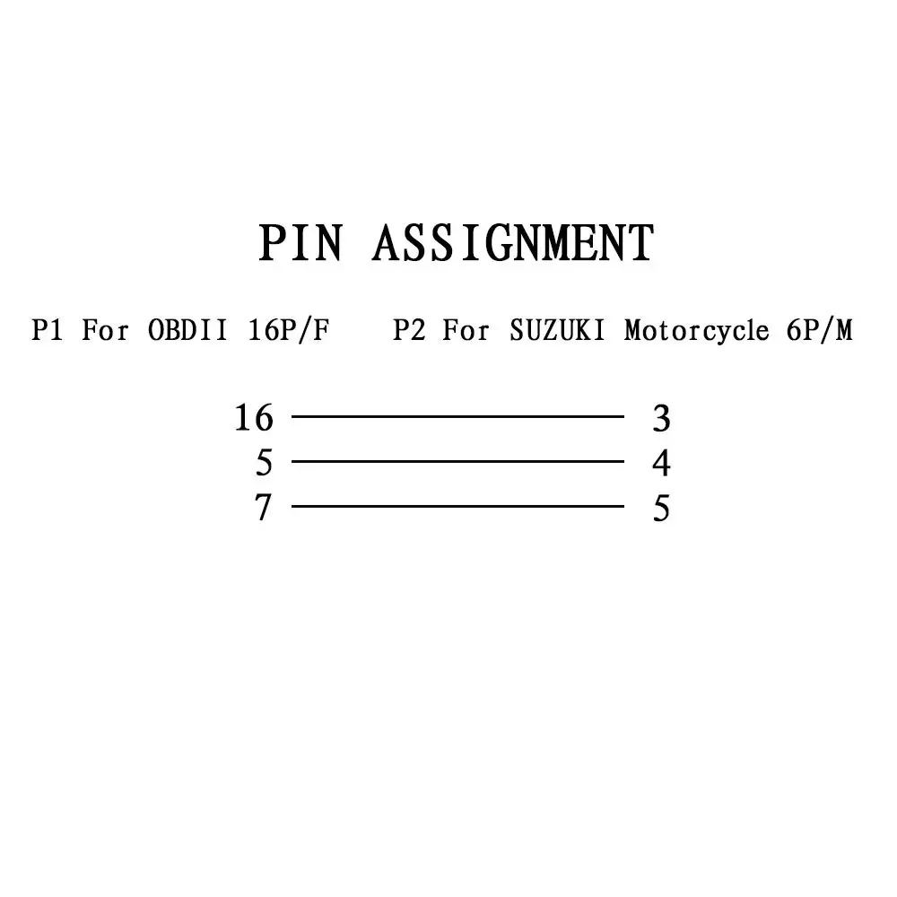 Cabo da motocicleta obd para suzuki 6 pinos plug cabo de diagnóstico 6pin para obd2 16 pinos 6pin para obd2 16 pinos adaptador obd ii pode ônibus
