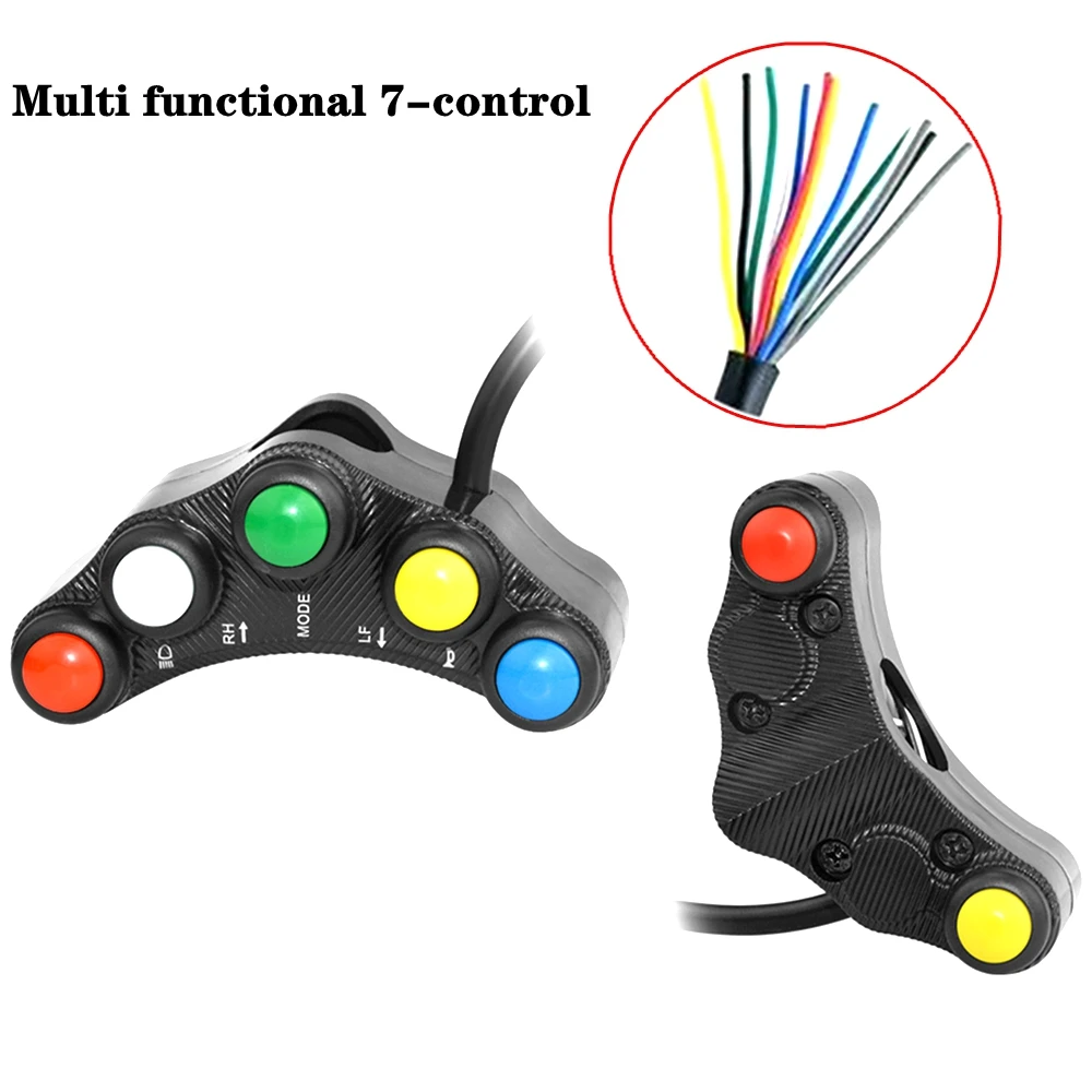 Universal 5 Button/7 Button Multifunctional Motorcycle Switch Race Bikes Motorcross Electric Bike Scooter 22mm Handlebar Switch