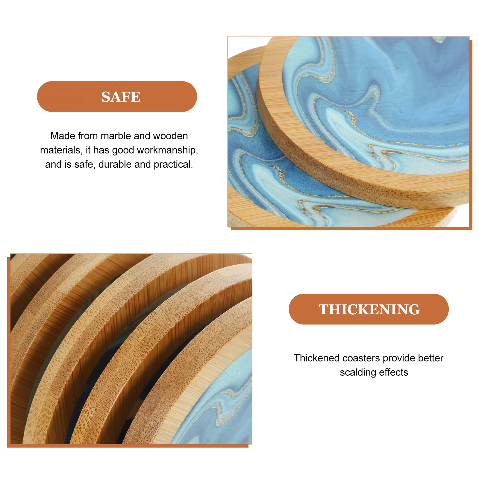 

1 set Wooden Coaster Round Heat Resistant Placemat For Home Coffee Table Indoor Use Rustic Coasters Set Unique Drink Pad Office