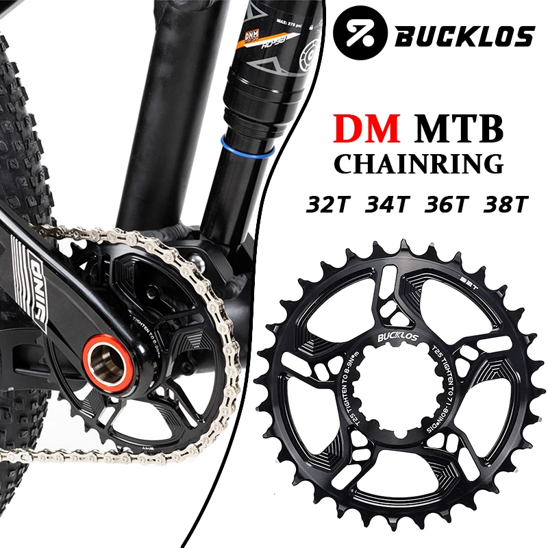

BUCKLOS Mountain Bike Chainring DM 32T 34T 36T 38T Bike Chainring Narrow Wide 7075 CNC AL Chainwheel for GXP Bicycle Parts