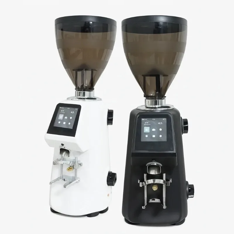 

CAFOVO G374F Commercial Espresso Grinder 74mm Titanium Flat Burr Grinder 500W Motor Touch Screen for Café Cooling Fan System