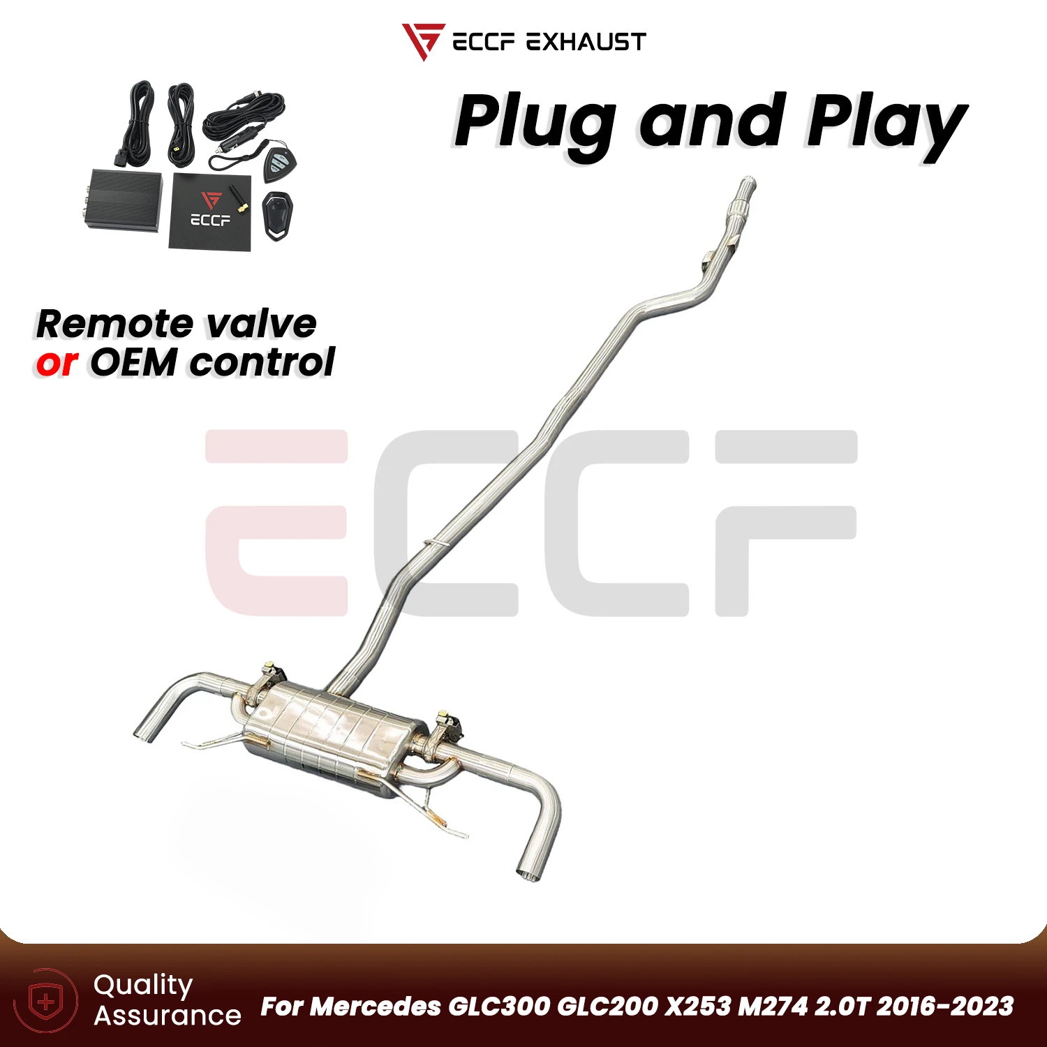 

Sporty Stainless steel Catback Exhaust FOR Mercedes GLC300 GLC200 X253 M274 2.0T 2016-2023 Performance Upgrade Plug and Play