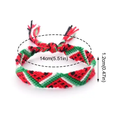 Popular Red Green White Black Rope Hand Woven Rope Bracelet Ladies Fashion Hand Tibetan Woven Watermelon Bracelet Girl Jewelry