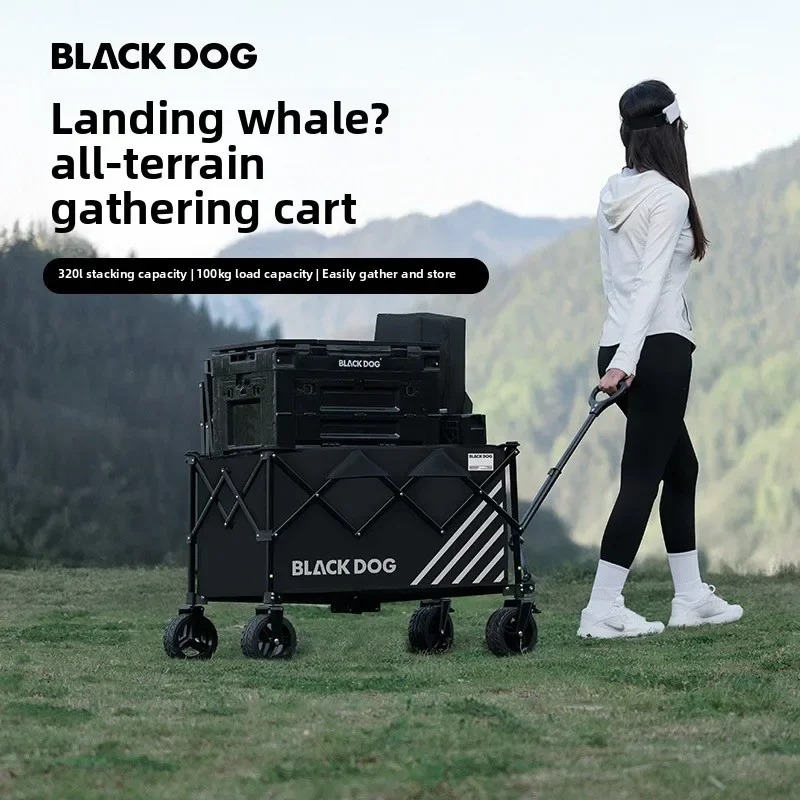 

BLACKDOG Camping Outdoor Trolley Family Shopping Cart Foldable Portable 320L Storage All Terrain Detachable Four-way