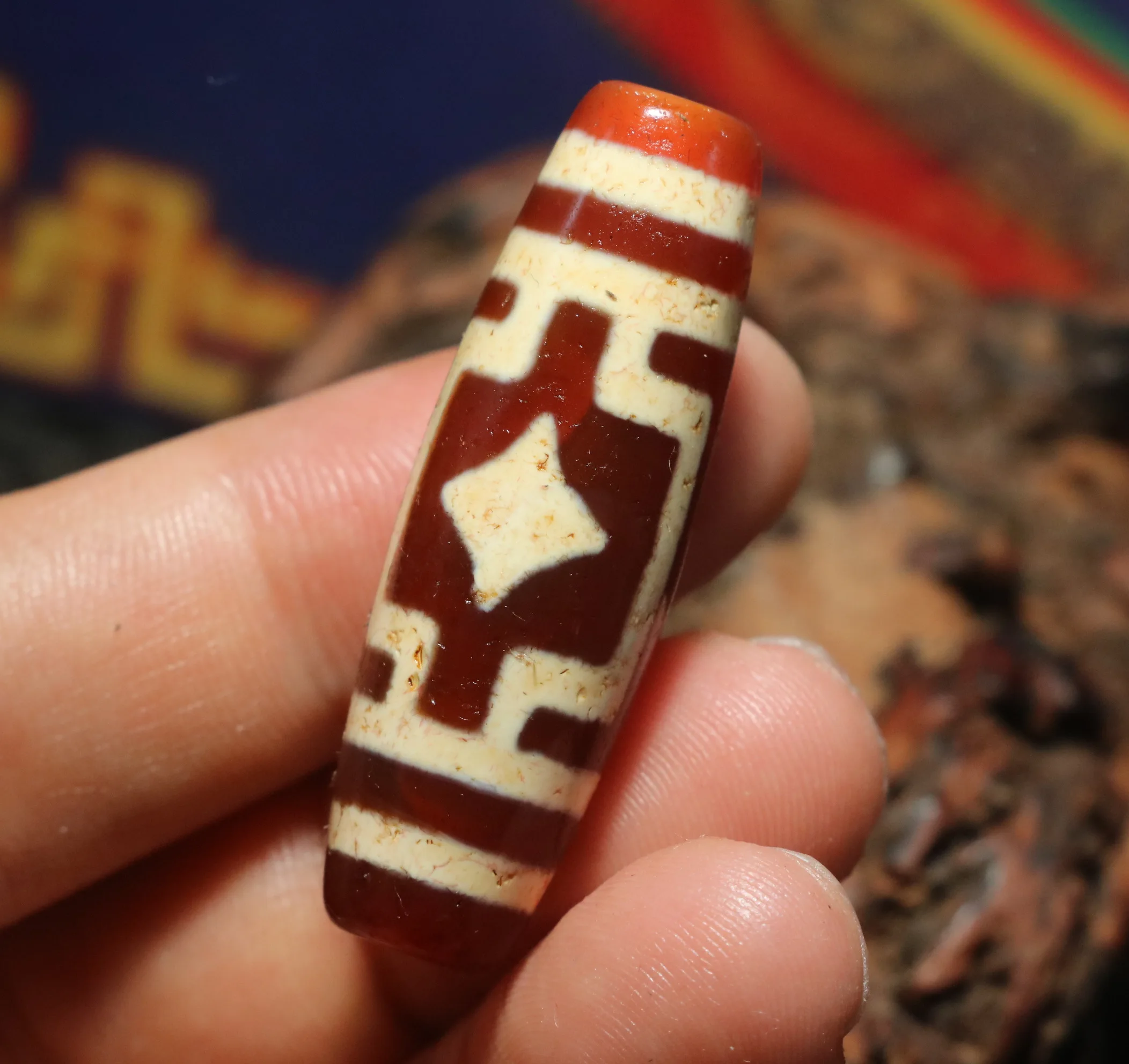 

AL Treasure Ultra Energy Тибетский старый агат Красный цвет Kingkong Star dZi Подвеска из бисера Амулет Большое сокровище Таймстаун UPD21Asw