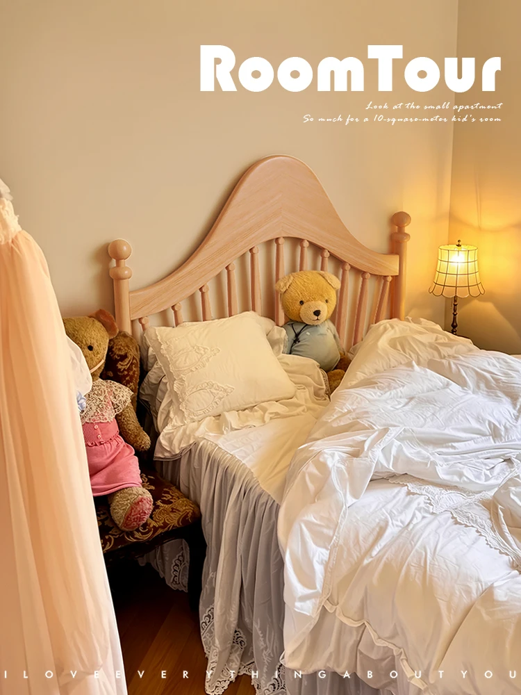 

Walnut children's bed Girl boy 1m 2 single bed Log 1.5m all solid wood children's Windsor furniture