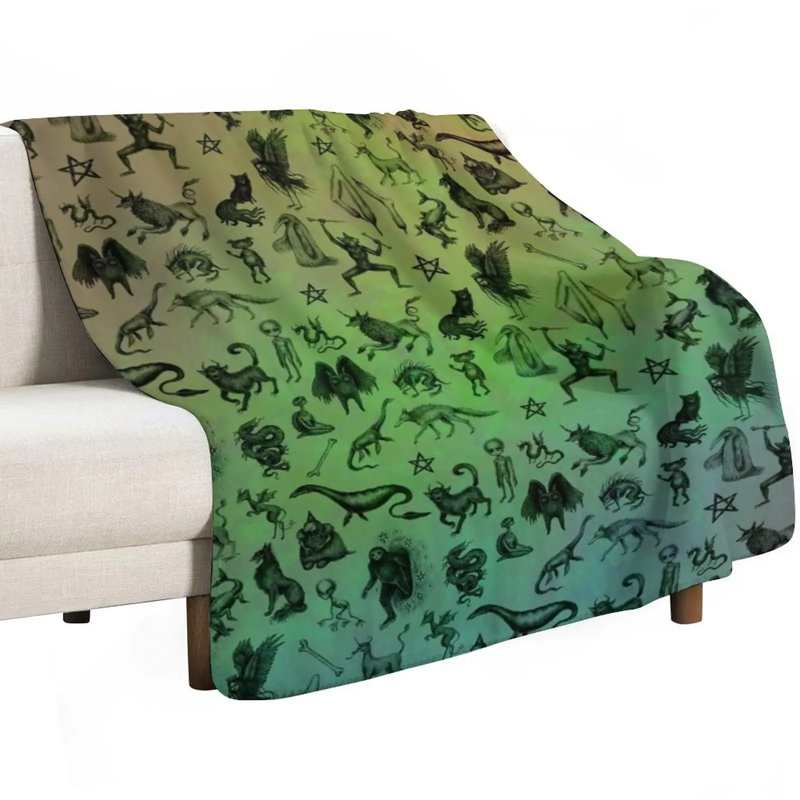 Rainbow Cryptids Throw Blanket Beautifuls christmas gifts Multi-Purpose Quilt Plush Moving Blankets