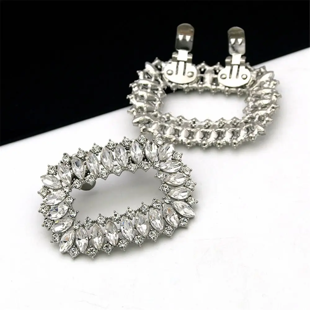1PC Wedding Bride Shoes Rhinestones Crystal Shoes Decorations Charm Buckle Shiny Decorative Clips Shoe Clips