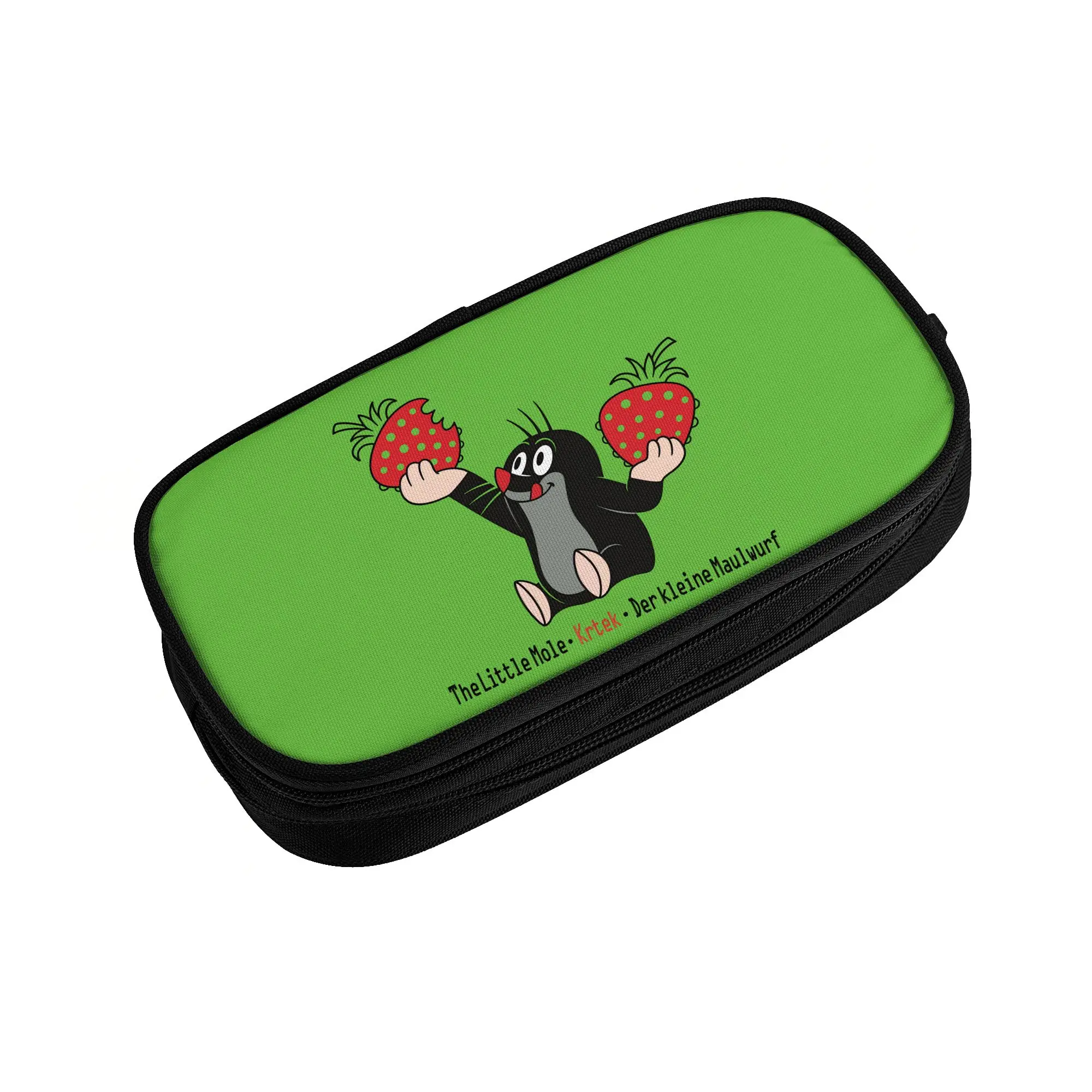 The Little Mole Krtek Strawberry Pencil Case Fun Cartoon Pen Holder Bags Student Large Storage Office Pencilcases Accessories