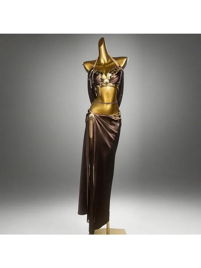 Hoge kwaliteit buikdans kostuum kwastje beha + sexy split lange rokken oosterse danswedstrijd prestaties kostuums outfits kleding