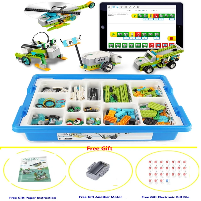 Wedo 2.0 Program Technical Education Building Blocks Kits Compatible With lego Wedo 2.0 45300 Scratch Robotics Motor Bricks Toys AliExpress