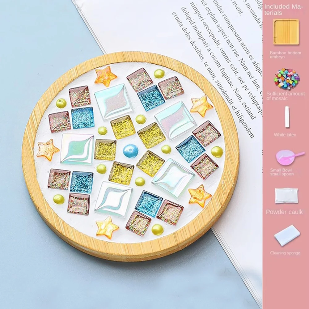 Children's Handmade Art DIY Mosaic Coaster Cup Bottom Material Packaging Insulation Pad Patch Collage Gift DIY Accessories