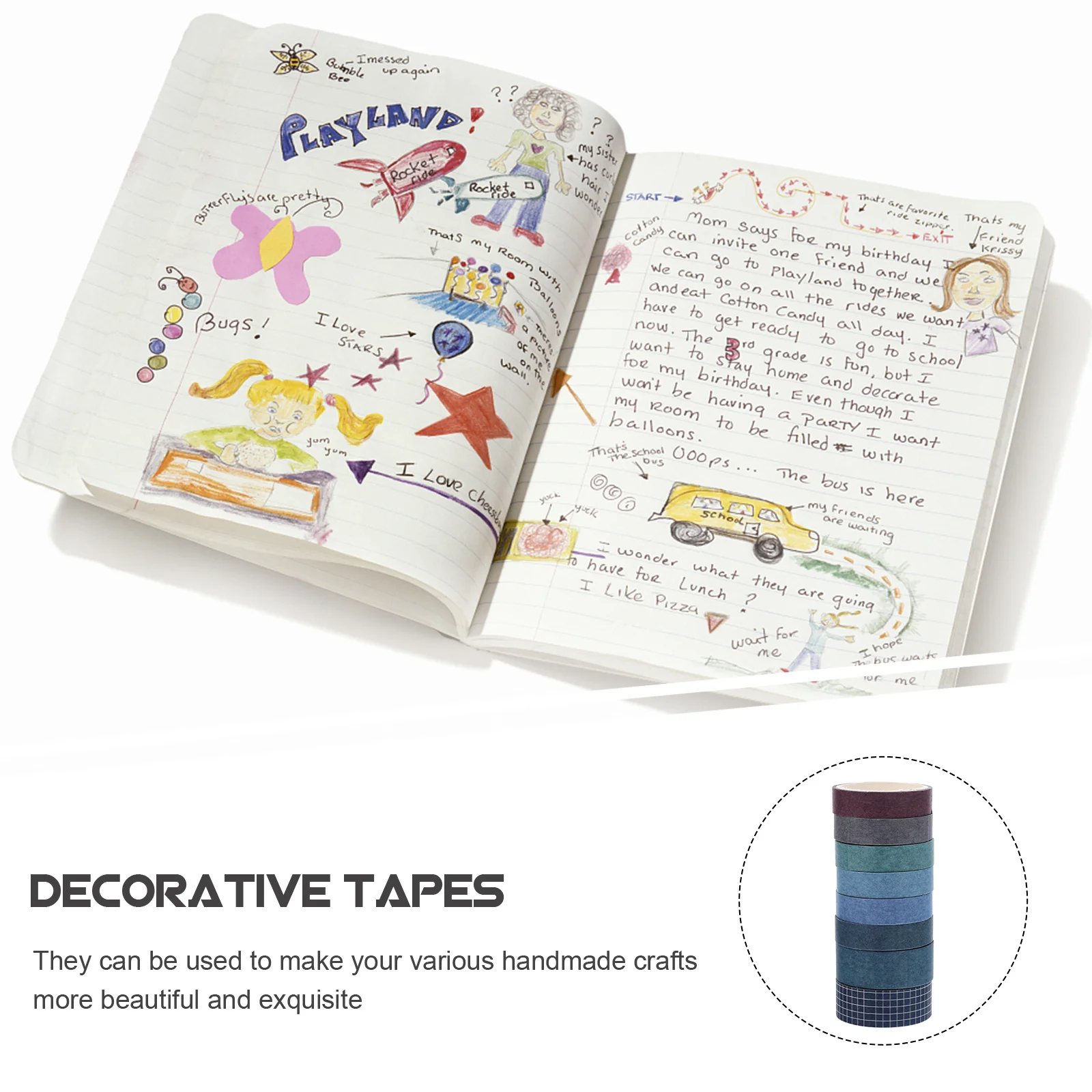 

8 Rolls DIY Washi Tape Hand Account Decorative Simple Style Tapes for Gift Wrapping Scrapbooking Thin Adhesive Paper Tapes