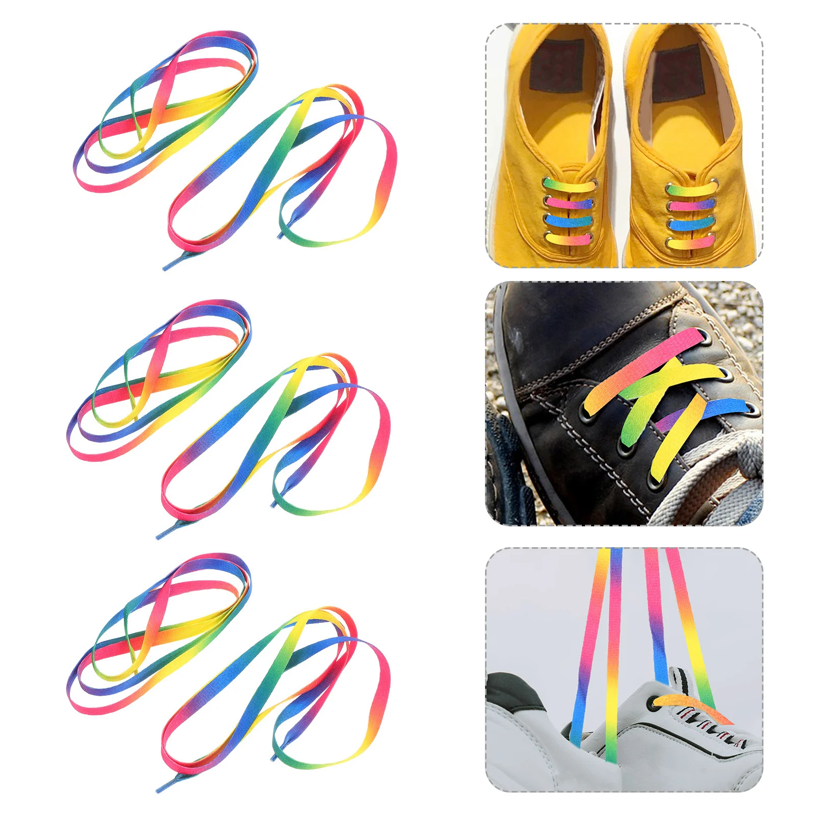 

10 пар радужных шнурков, плоские красочные прочные шнурки для обуви для кроссовок, спортивная обувь, модные радужные шнурки для обуви