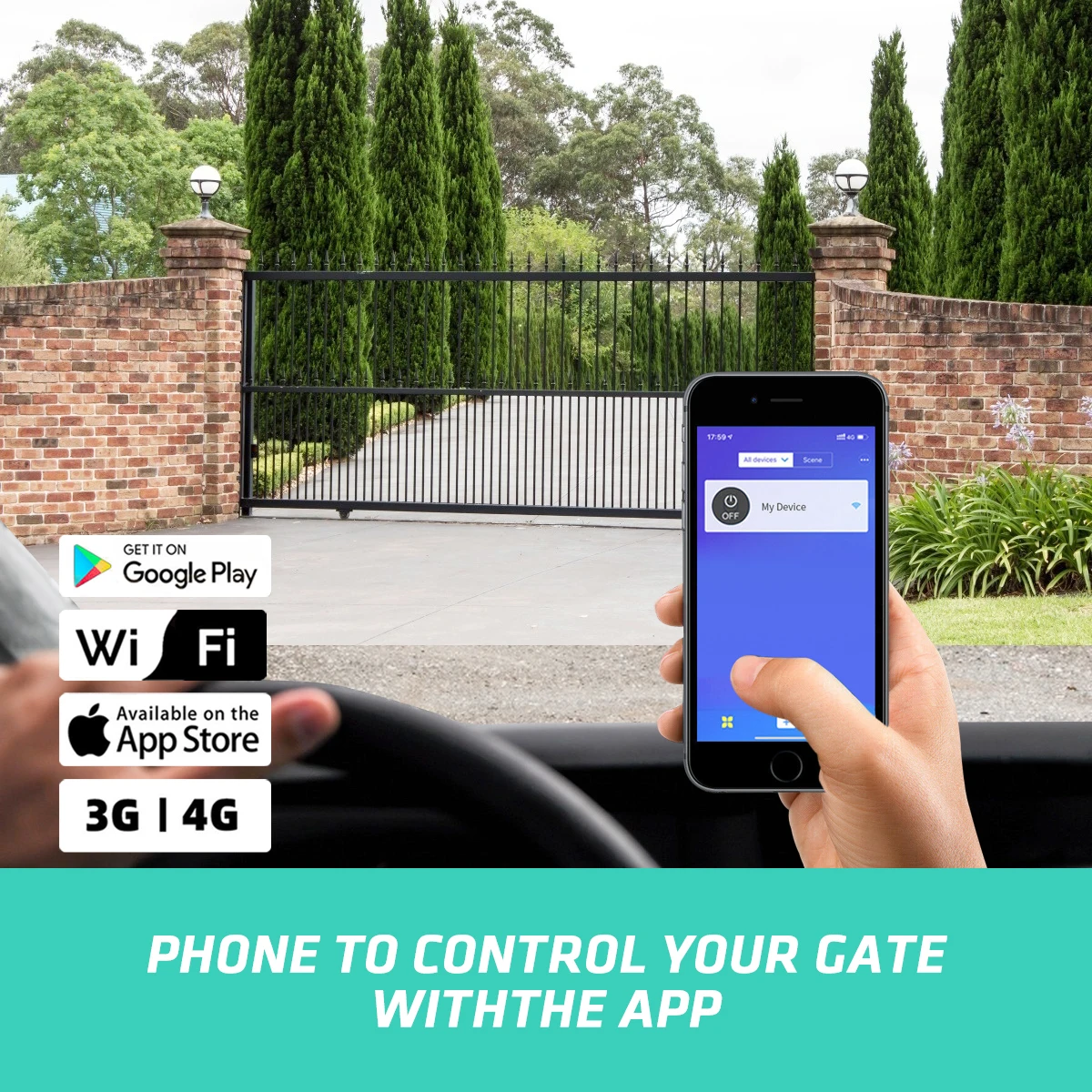 Imagem -04 - Kit Abridor de Portão Deslizante Elétrico Automático Operadores de Portas Motor ac Controle Remoto e App 1500kg 550w