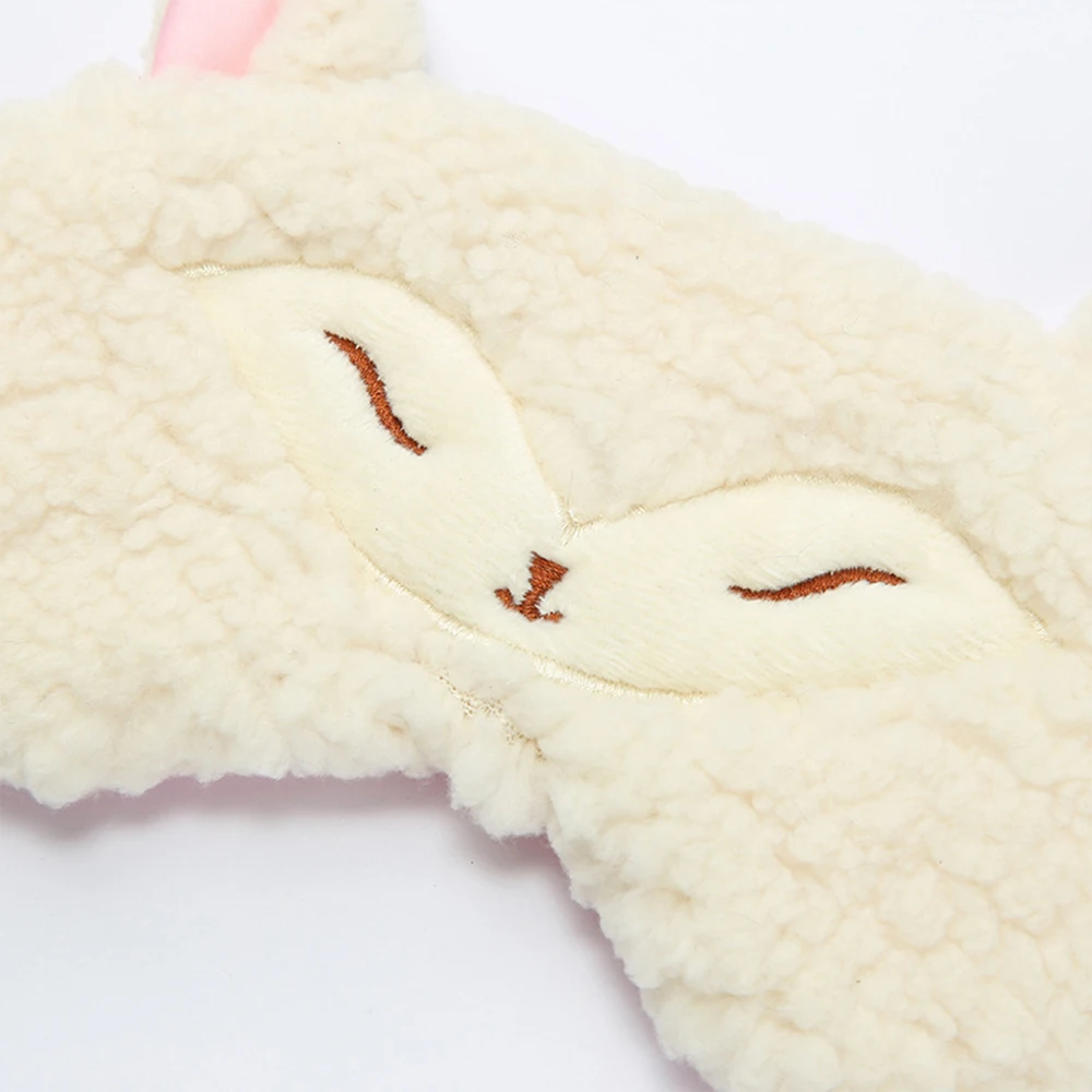 Plush Sleep Cartoon Sheep Eye Mask for Boys Girls Lightproof Night Mask Soft and Skin-friendly Sleeping Eye Covers to Sleep Well