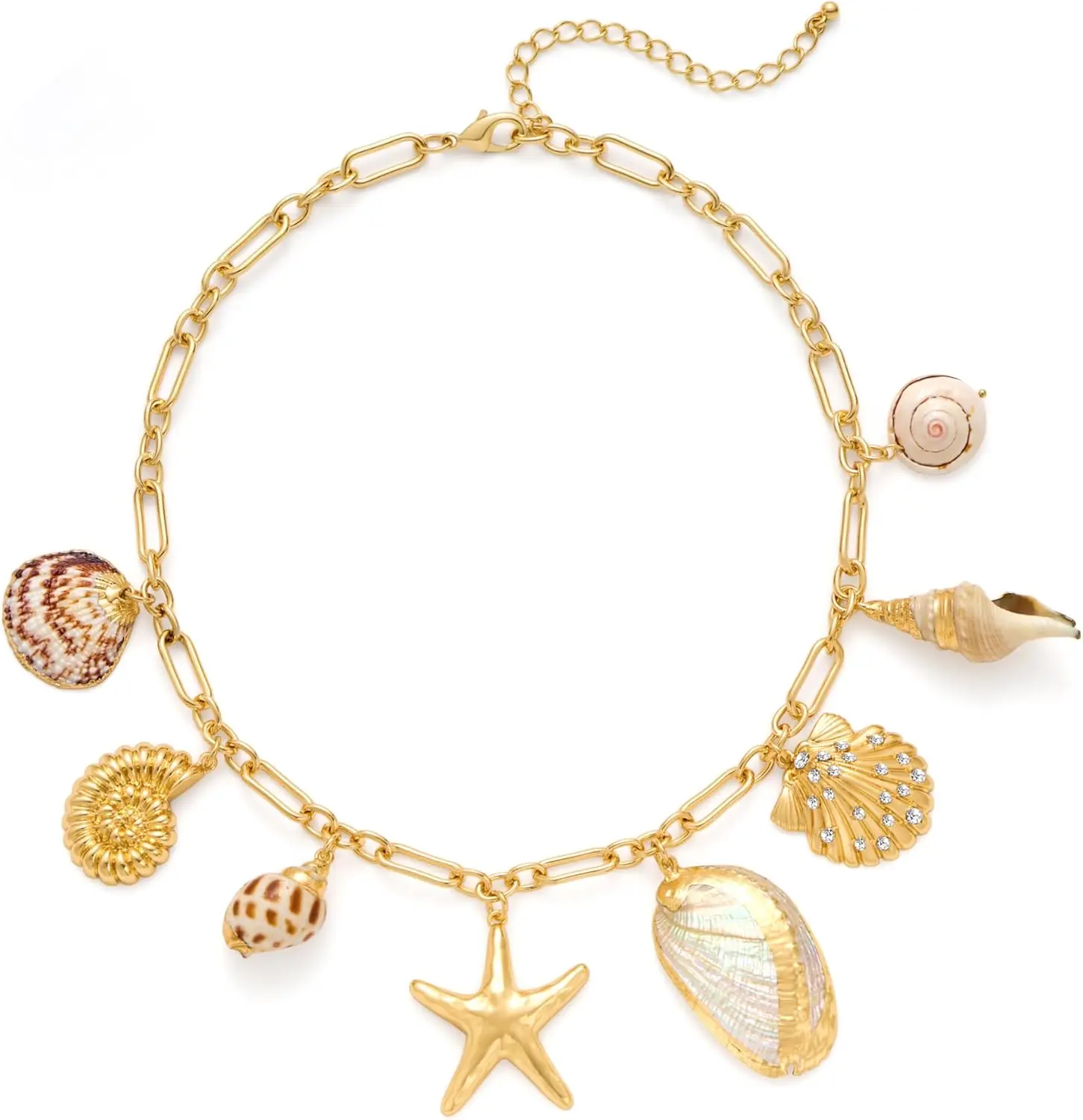 

Sea Shell Necklace For Women Trendy Charms Summer Beach Beaded Necklace Shell Starfish Charms Fashion Jewelry