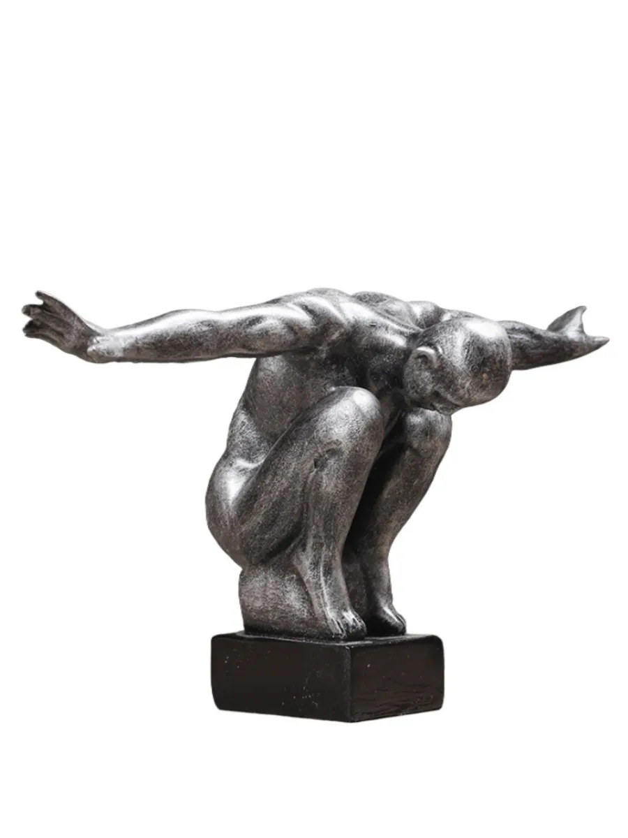 Statue de masque doré en résine Simple, ornement abstrait, objets, Sculpture, bureau, Vintage, artisanat d'art, décoration de maison