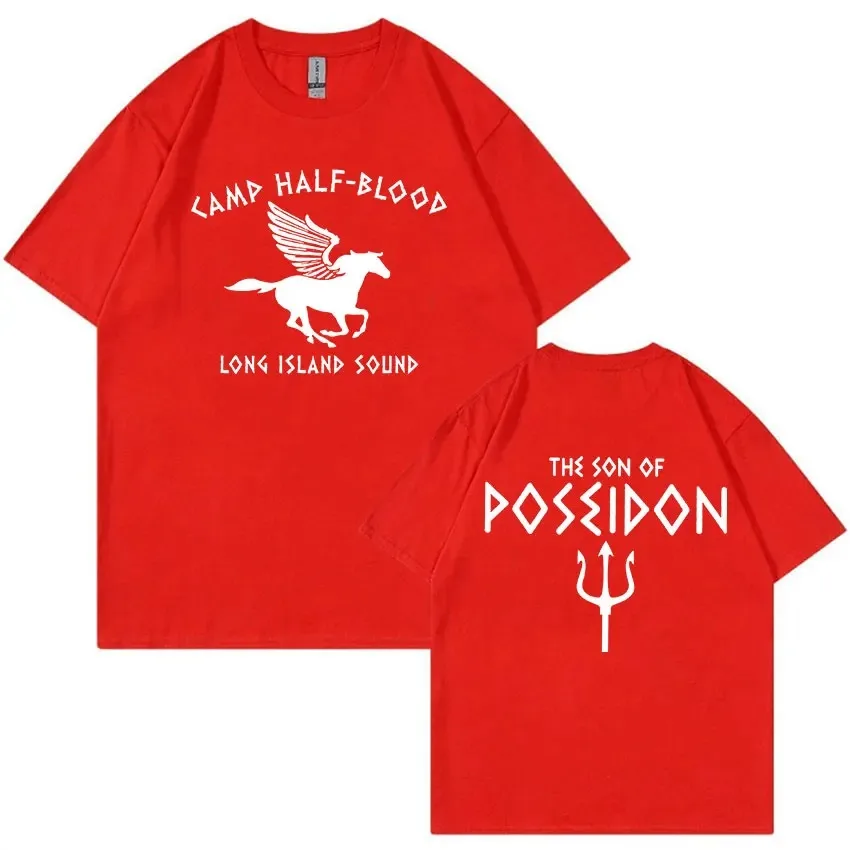 Percy Jackson Camp Half Blood Graphic T Shirt Men O-Neck Retro Fashion Cotton T-shirt Unisex Casual Oversized Tshirts Streetwear