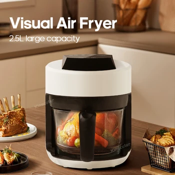 Image 2.5L Air Fryer, Electric Hot fryer Oven Oilless Cooker with Touch Control & Nonstick Basket & Visible Window, Family Size