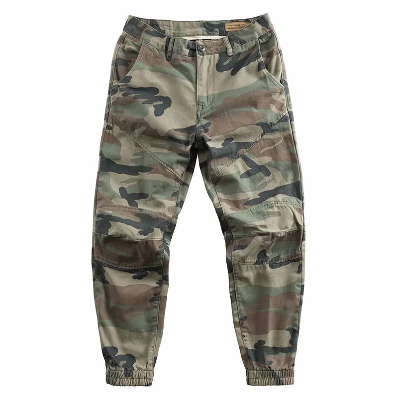 Men's Camouflage Work Trousers Spring Autumn Winter Wear-Resistant Straight Leg Electrician Pants Multi-Pocket Utility Pants