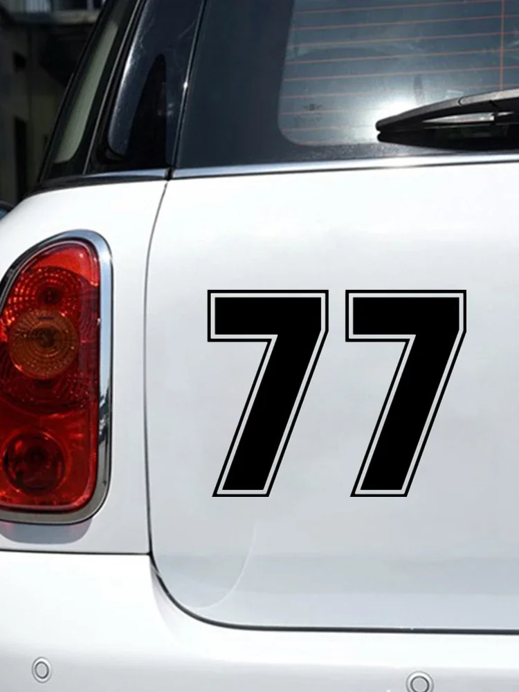 

Motorcycle decal Funny Vinyl Decal Number 77 Car Sticker Waterproof Auto Decors on Truck Bumper Rear Window