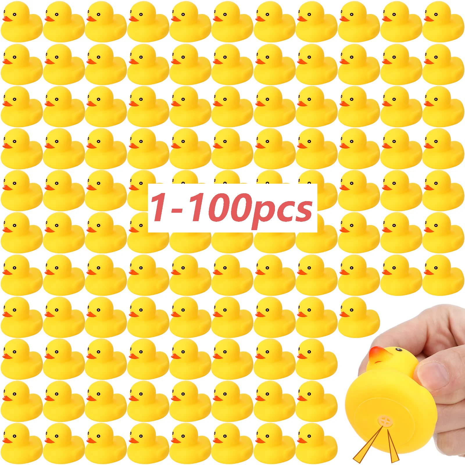 1-100Pcs Rubber Ducks for Kids  Mini Duck Party Favors Bulk Ducks Summer Pool Floating Toys Rubber Ducks Birthday