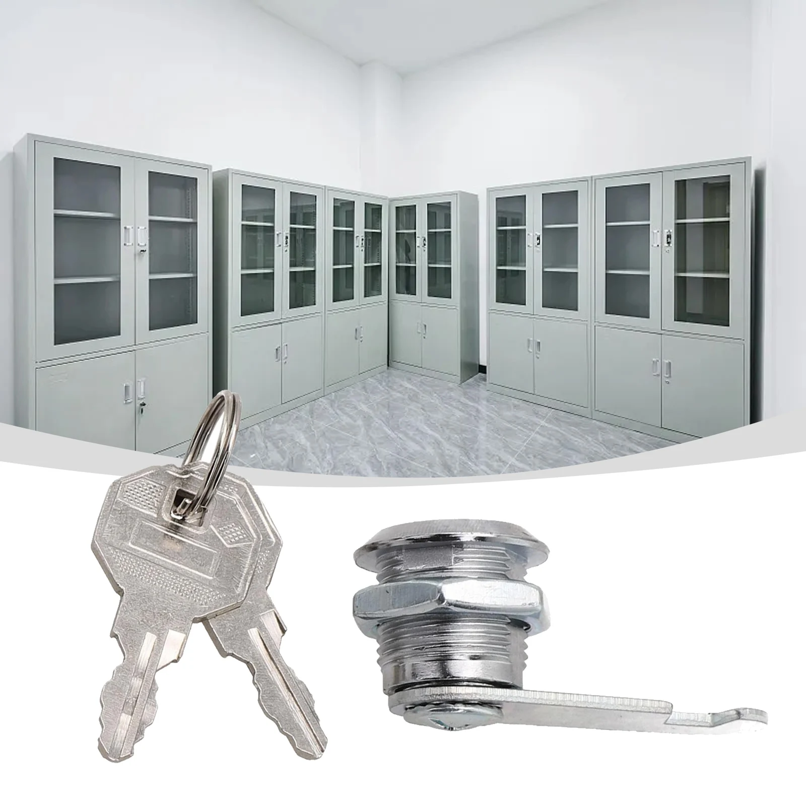 Cam Lock for Cabinet Drawer Locker Mail Box Cupboard Filing Cabinet Tool Cabinet 16 20 25mm Metal Alloy with 2 Keys