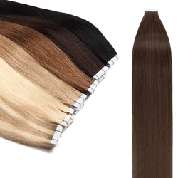 Fita em extensões de cabelo 26 polegadas fita em extensões de cabelo 100% cabelo humano natural preto fita extensões de cabelo em linha reta remy cabelo