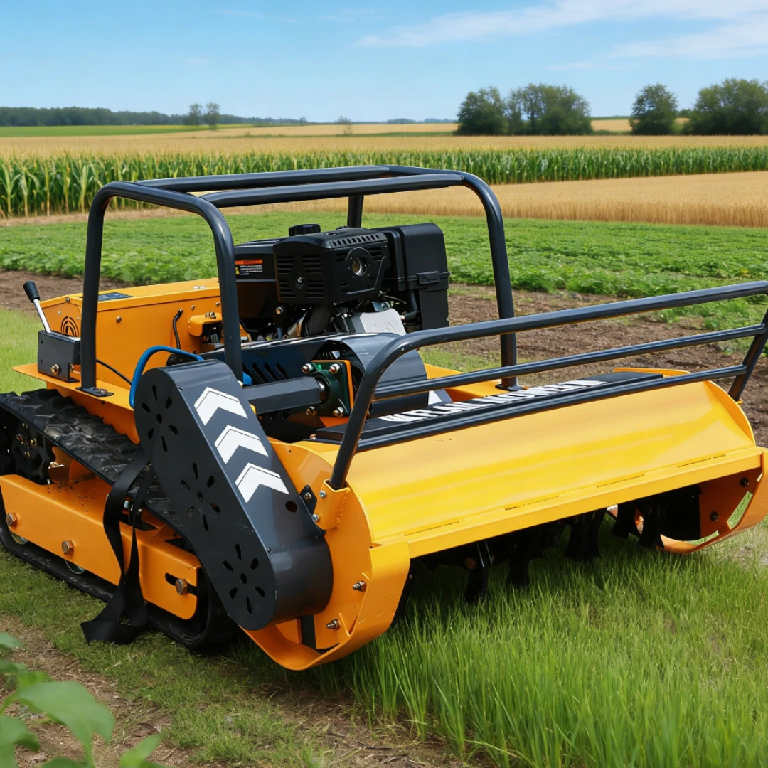 

Customized multi-functional tracked lawn mower, remote control 360-degree rotating weed cutter, garden lawn mower