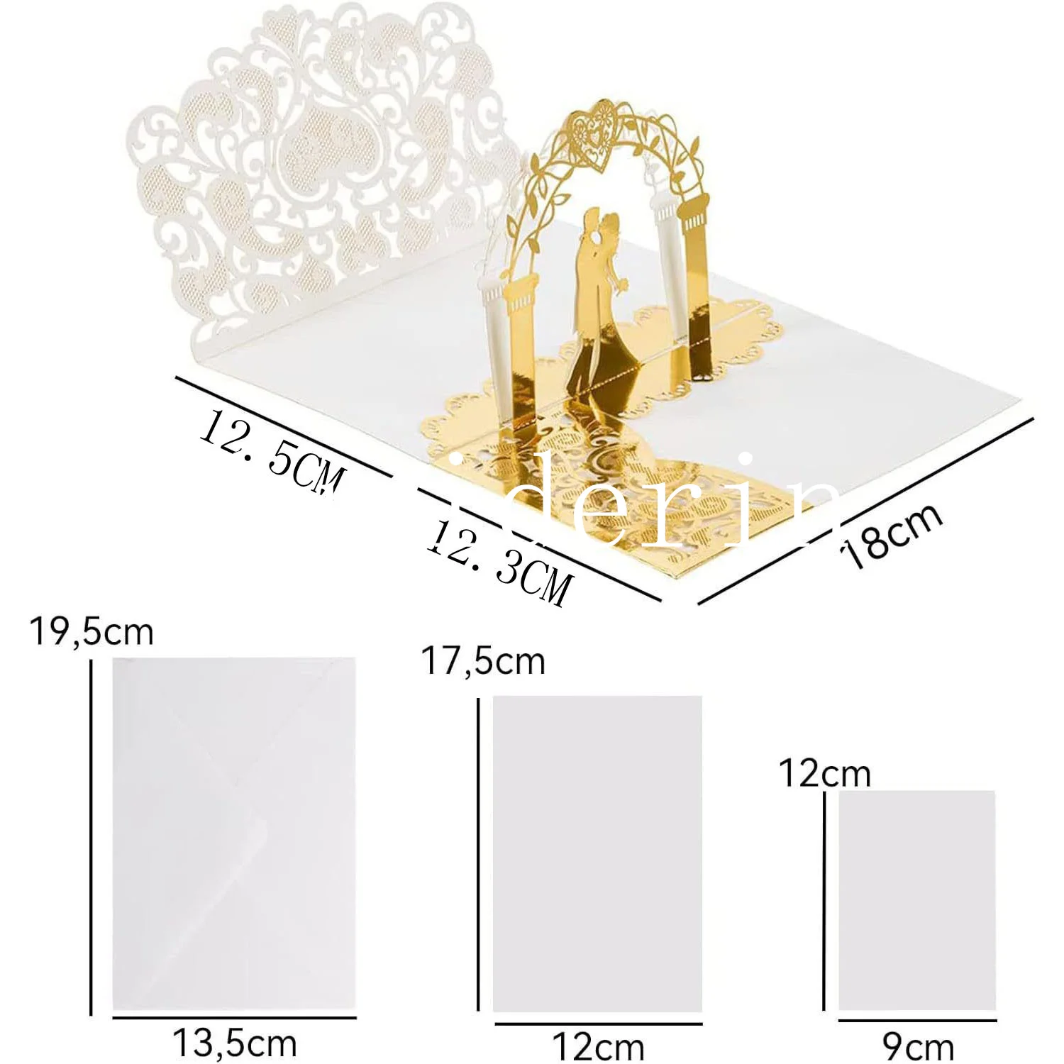 70/50 قطعة ثلاثية الأبعاد المنبثقة العروس والعريس بطاقة دعوة الزفاف الليزر القلب حفلة خطوبة دعوة أنيقة AK-3D-1