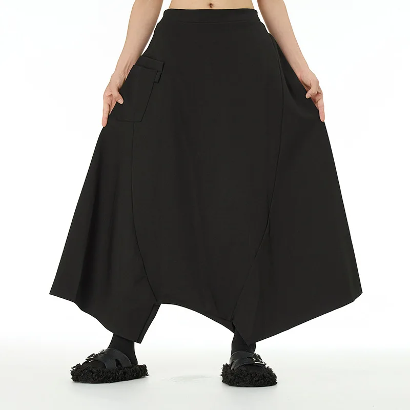 2025 Fall New Hip Hop Drop Crotch Pants, Loose Fit Plus Size Women's Wide Leg Trousers
