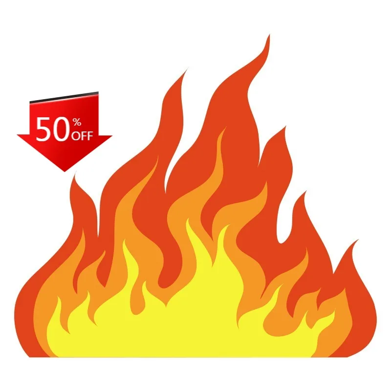 

Flame Sticker Fire Accent Orange Light Flames Hot Heat Camp Hiking Racing Rally Decoration Decal