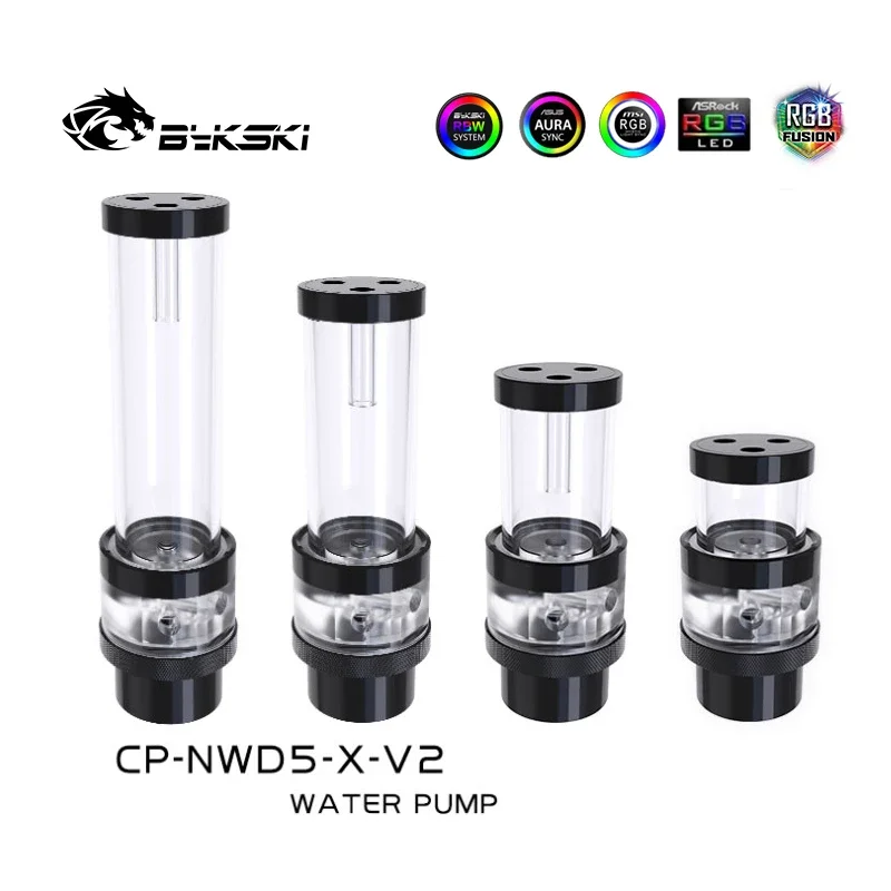 Bykski 18W D5 AIO Combo Pump + Reservoir Maximum 4800RPM /Flow Lift 5 Meter /1000L/H Water Cylinder Tank Length 60/100/150/200mm