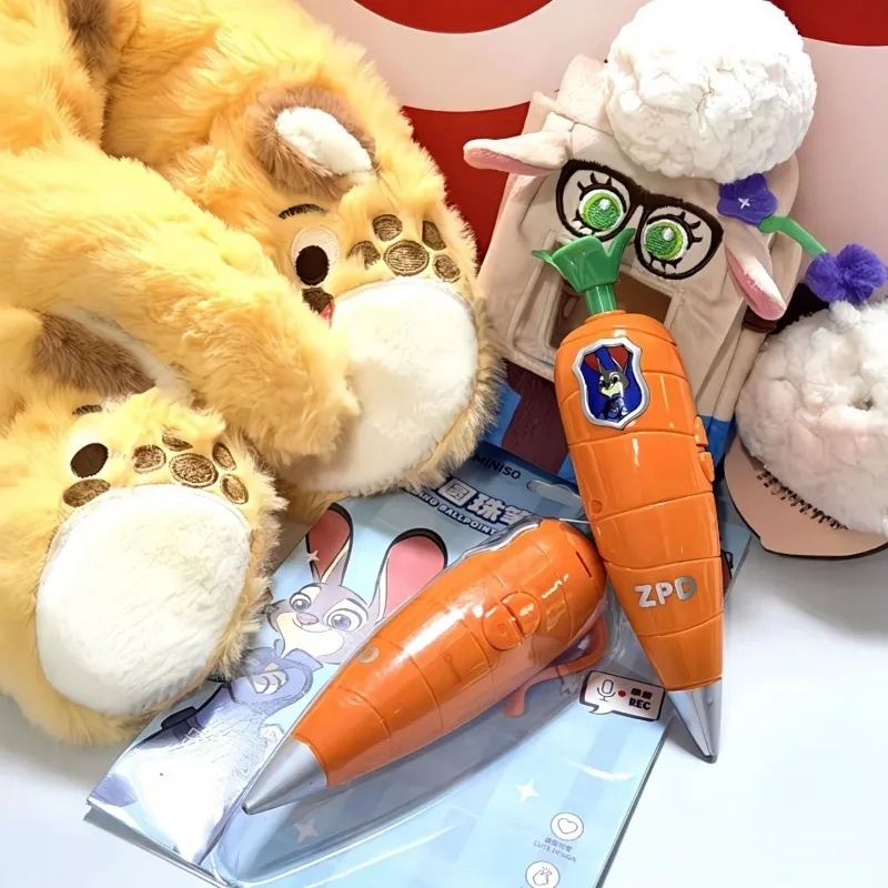 Zootopia 2 الجزرة قلم تسجيل للبنين بنات أنيمي جودي نيك 60 ثانية المدمجة مسجل الطلاب موضة هلام القلم القرطاسية