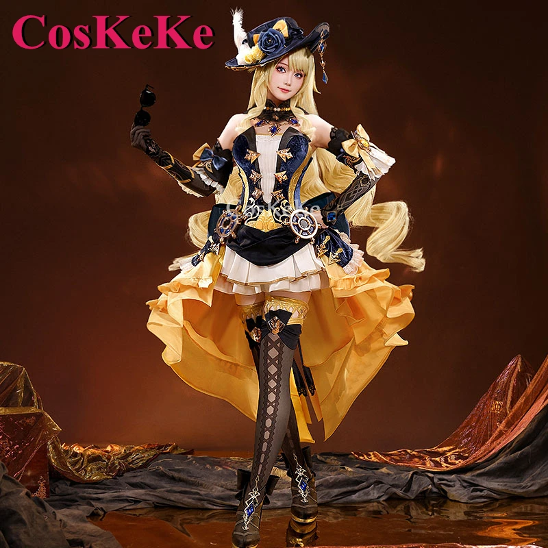 CosKeKe Navia Cosplay Game Genshin Impact Costume Elegant Sweet Gorgeous Uniform Dress Halloween Party Role Play Clothing S-XL