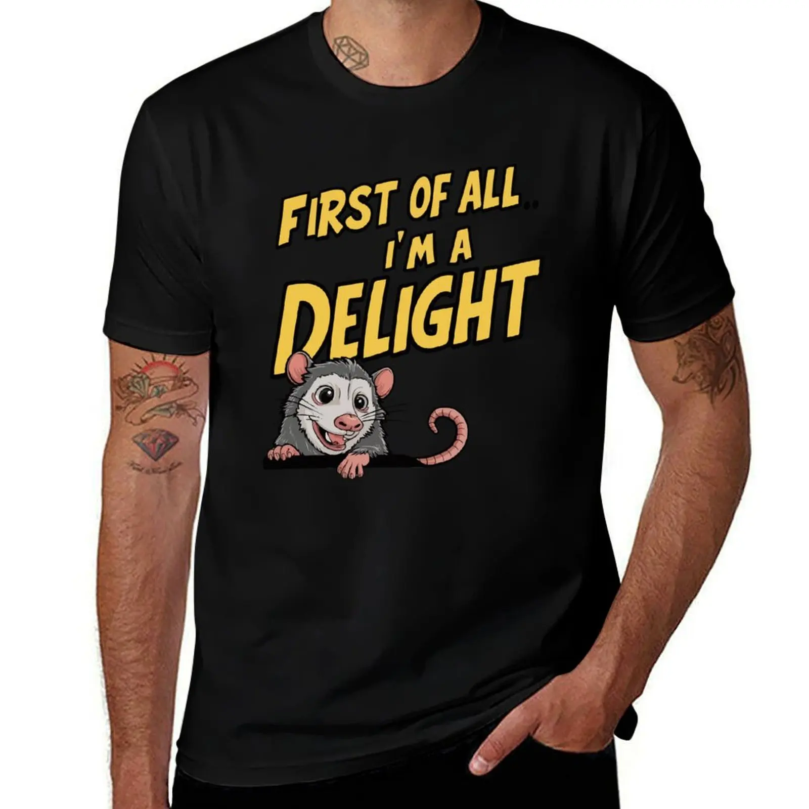 

Funny Possum Jokes First Of All I'm A Delight Possum T-Shirt plus size tops cute tops slim fit t shirts for men