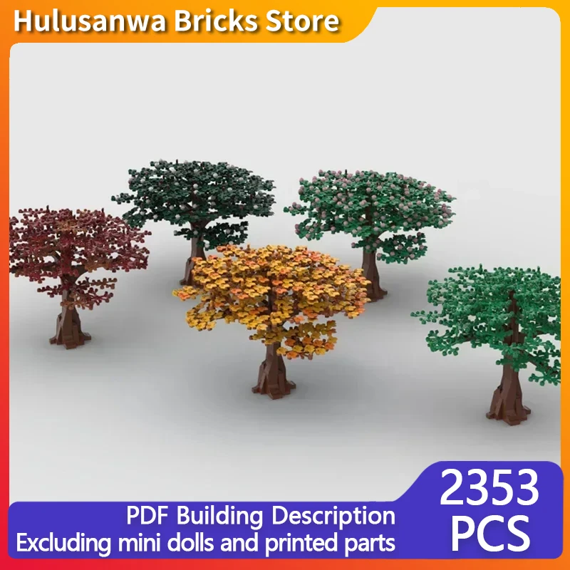 City Street View Model MOC Building Bricks Forest Large Tree Bundle Modular Technology Gifts Holiday Assemble Children Toys Suit