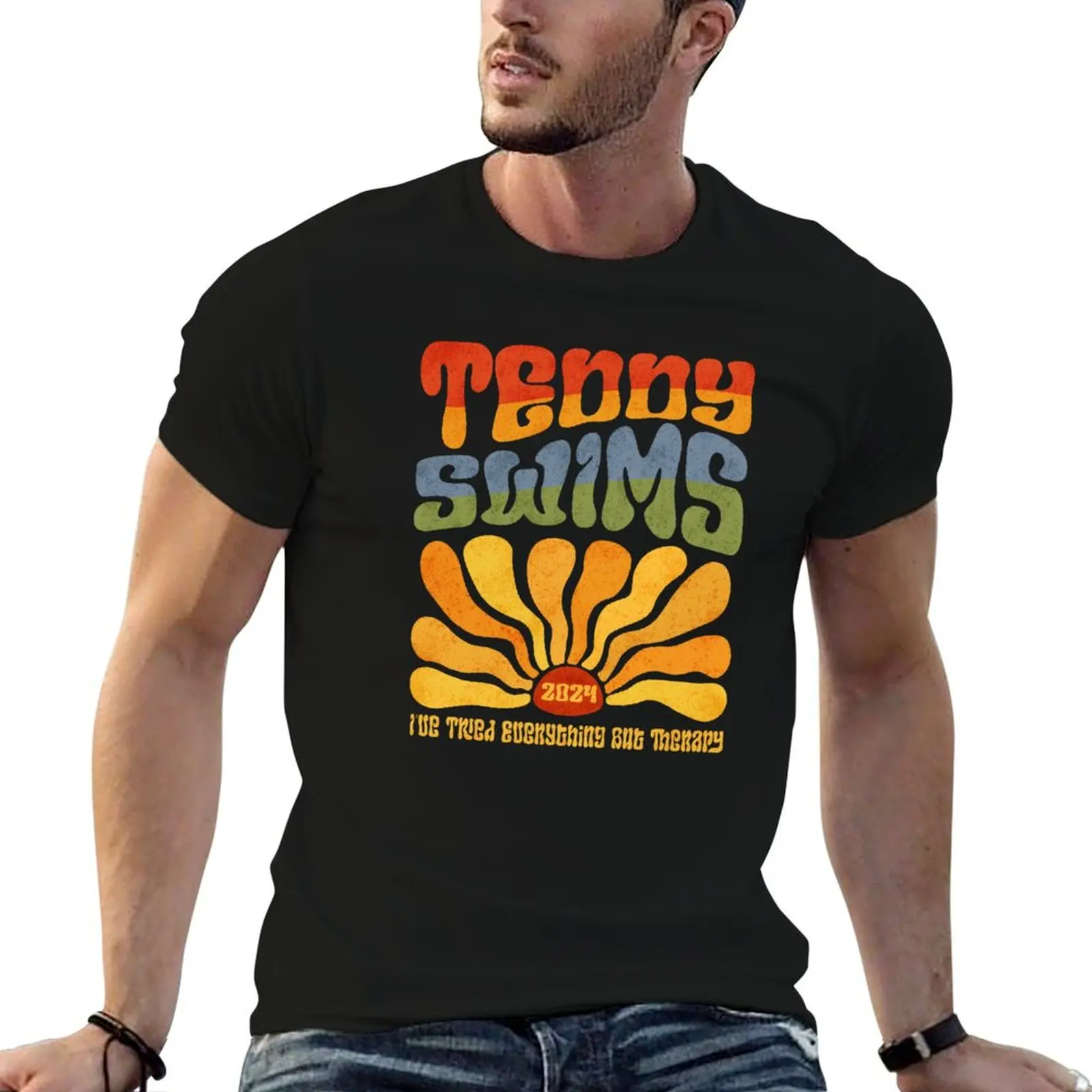 Groovy Teddy Swims Retro Premium Scoop T-Shirt customizeds vintage t shirts sports fans anime tee shirts for men