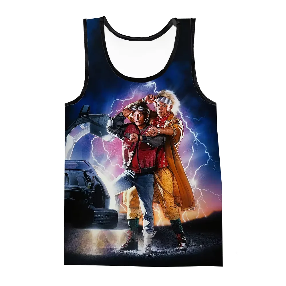 Back to the Future Tank Tops Movie 3D Print Streetwear Men\'s Fashion Oversized Sleeveless Tank Top Fitness Gym Vest Man Clothing