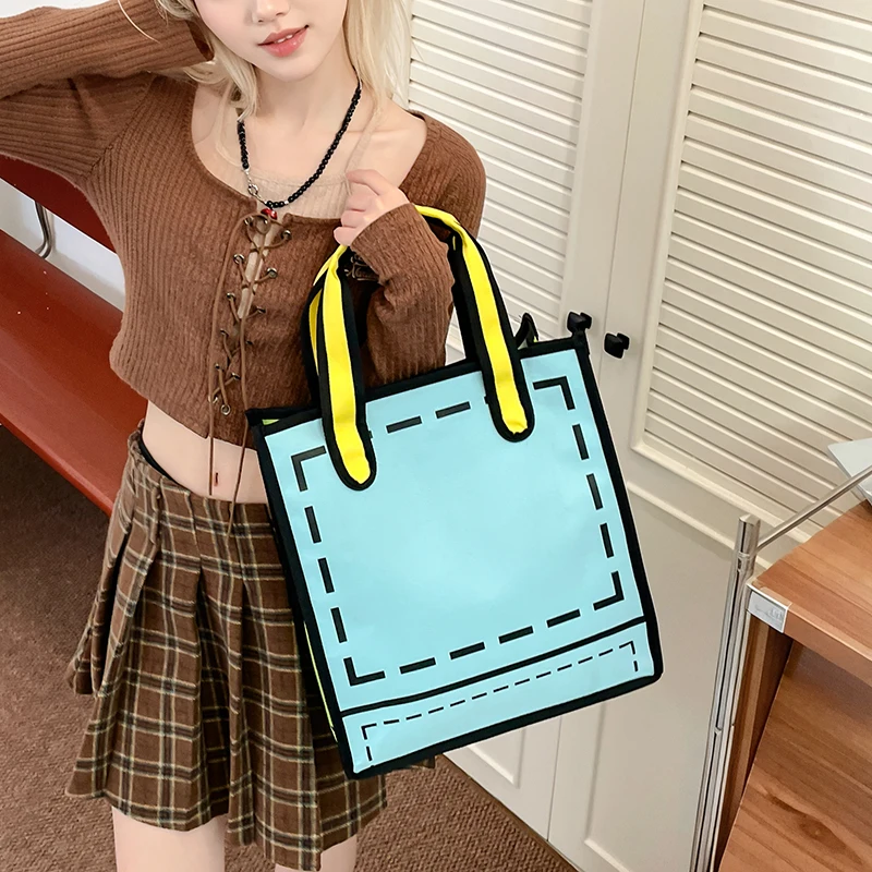 

New Fashion Women's Casual Lightweight Nylon Handle Bag Large Capacity High-end Feel for Women Cartoon Color Shoulder Bag Wallet