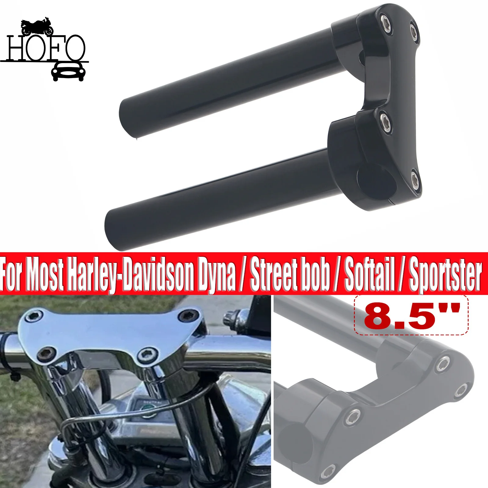 

8.5" Motorcycle Pullback Handlebar Riser For Most Harley Dyna / Street bob / Softail / Sportster and Other Models