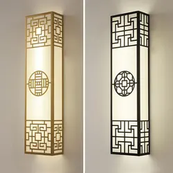 Chinese Style Bedroom Wall Lamp Strip Shaped Zen Background Wall Bedside Lamp Living Room Hallway stairs Hotel Engineering Lamp