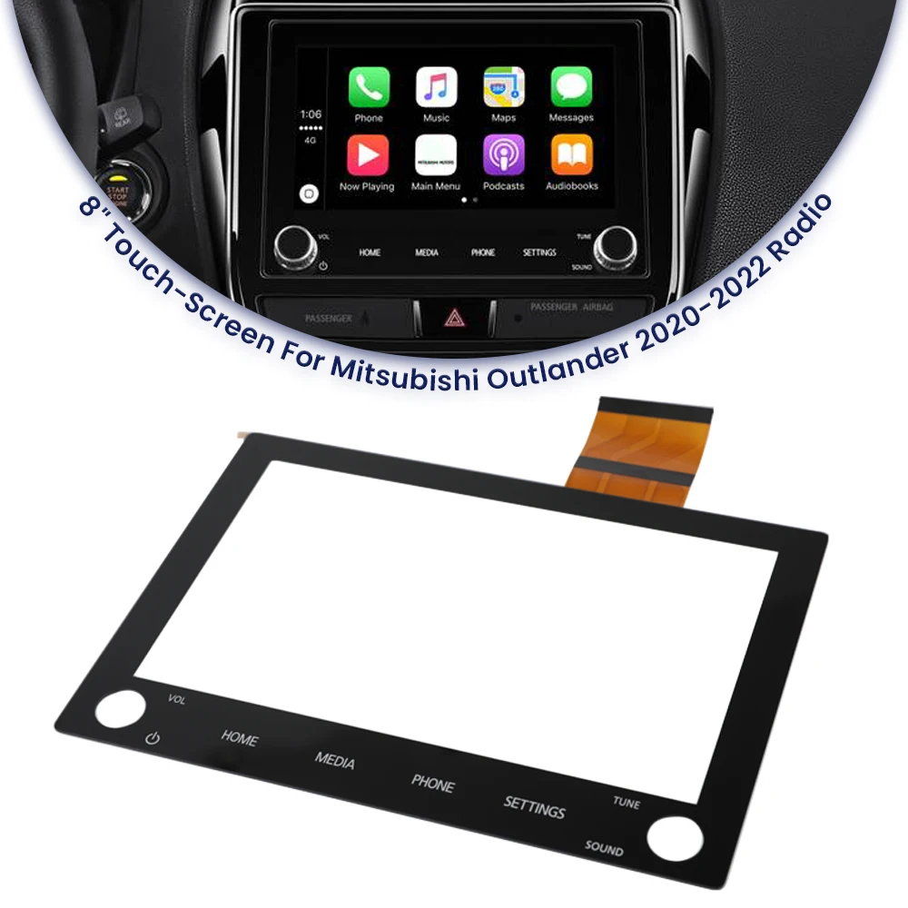 8740A130 8740A040 8740A076 For 2020-2022 Mitsubishi Outlander Radio 8 inch Touch Screen Glass Digitizer