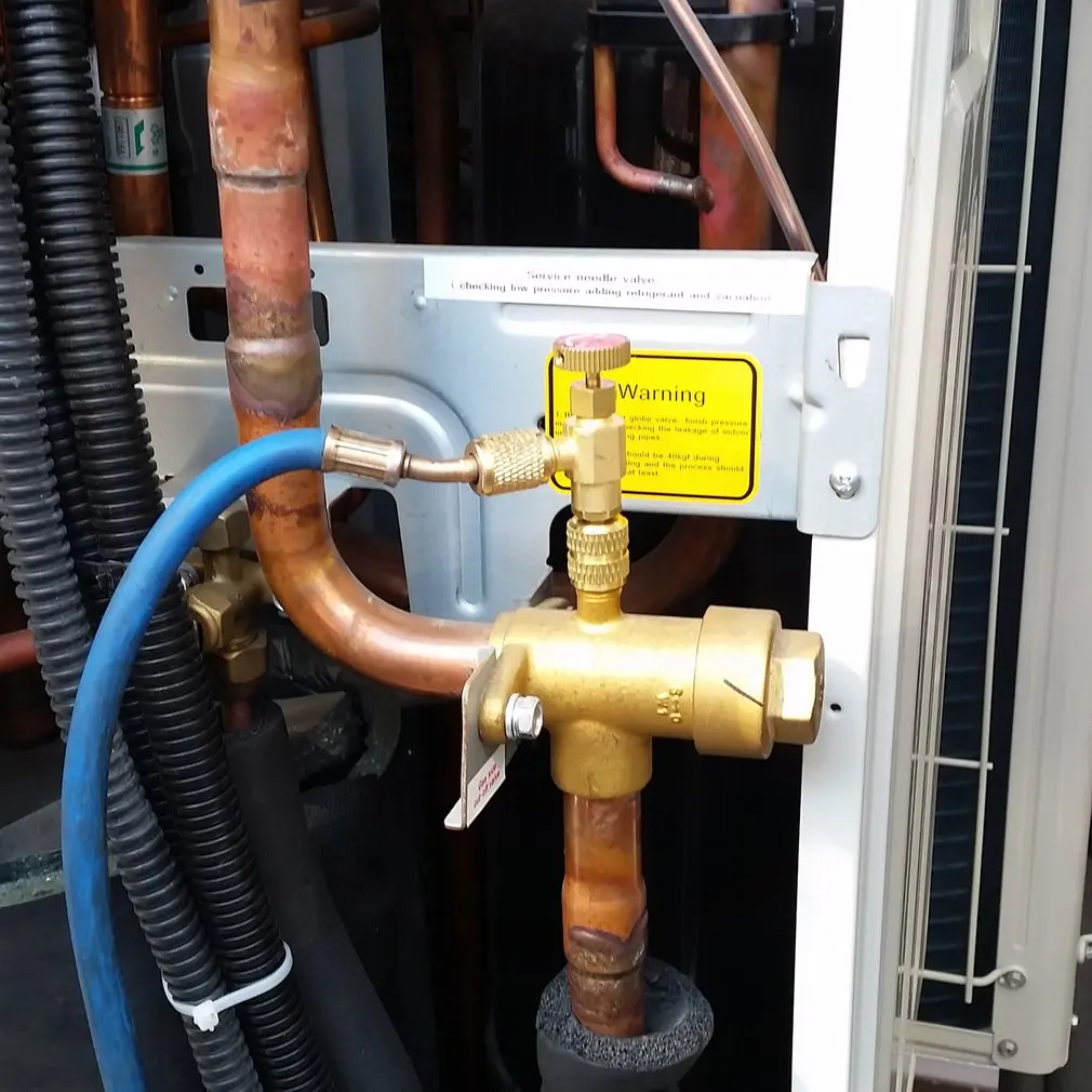 2Pcs Koeling Opladen Airconditioning Adapter Voor R410A R22 1/4 "Vloeibare Veiligheid Valve Slang R22 Koper Adapter